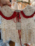 Peter Pan Collar Floral Print Embroidered Detail Tops